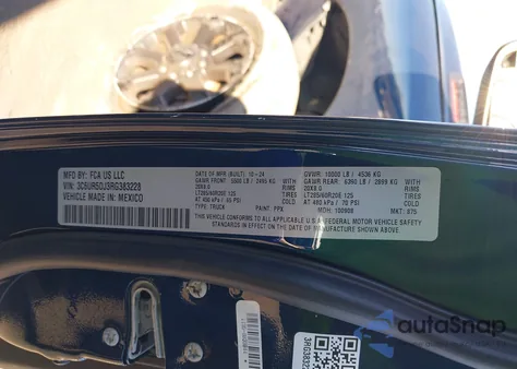 2024 Ram 2500 Big Horn 4X4 6'4 Box z USA, uszkodzony, nr VIN 3C6UR5DJ3RG383228